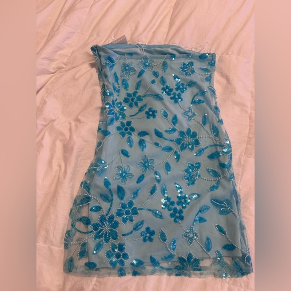 Peppermayo Blue beaded mini Dress - Picture 6 of 8